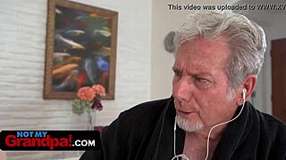 horny teen 18+ caught rubbing her pussy by stepgrandpa