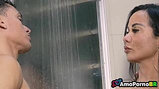 hey, check out this brazilian milf giving her stepson a steamy bath scene