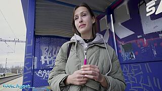 hey smoker at train station, wanna show tits to skip fine and ride cowgirl pov outdoors?