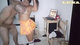 venezuelan latina slut gets fingers in chubby ass during doggystyle masturbation for intense anal orgasm