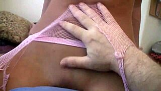 Jenny Welch teases her boyfriend with a lap dance in pantyhose, but he rips them off for an intriguing homemade strip.