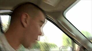 Busty lingerie milf in fishnets picked for anal and blowjob fun