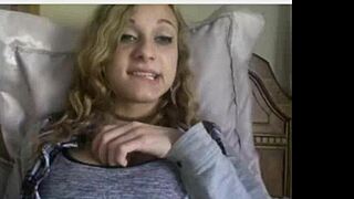 look at this cute teen with perfect tits stripping and teasing...