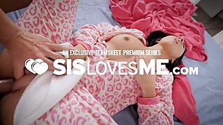 horny teen 18+ caught rubbing her pussy by stepgrandpa