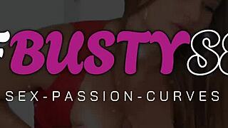 Chubby blonde girlfriend feels excited trying huge tits in new costume