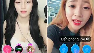 Two Cute Girls in Livestream Uplive Session