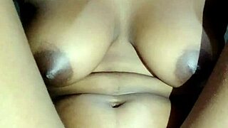 panties stay on while cute girl shows off beautiful tits in scene