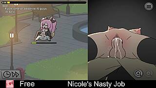 Nicole handles nasty job tasks in erotic interactive game with wild challenges