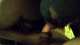 Black wife sucking my dick sloppy in the hotel room until cum covers her 😈