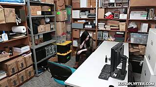 Hot thief is paying off with her pussy, getting railed hard in the shop?