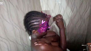 Whoa, this sweet young ebony takes huge cock and cucumber