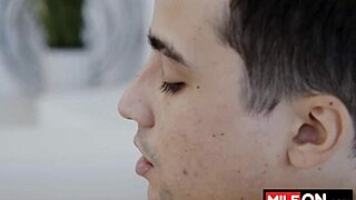 hey, check this stunning blonde milf with natural big tits getting her bald pussy banged by monster cock in hardcore group action 😈🍆