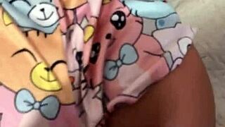 She blindfolds her boyfriend and invites the sex toy stepmom for anal fun.