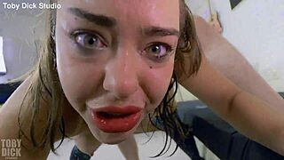 Exotic crazy whore Roxy Richie gets facefucked to empty in garage. This submissive p-slut has her ass smashed in with domination and choking.