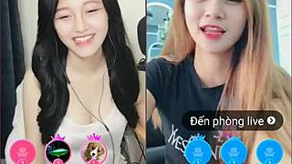 Two Cute Girls in Livestream Uplive Session