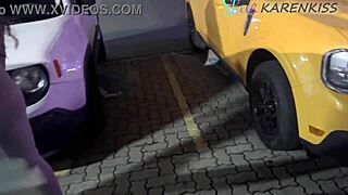 I paid a blowjob to the valet in the party parking lot in front of the cuckold - KarenKiss