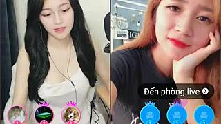 Two Cute Girls in Livestream Uplive Session