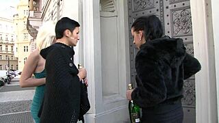 Conversational three swinger wives dive into full interracial orgy with big cocks during playdate