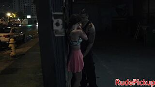 Petite teen with glasses sucks and rides outdoors