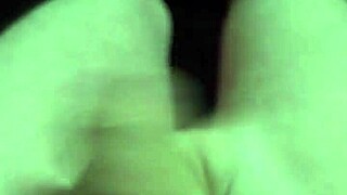 Amateurs exposed their big cocks outside at night in a public setting.