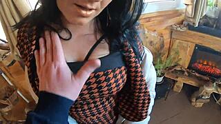 milfycalla hints at wet latina milf fucking in ripped pantyhose with cum covered big ass