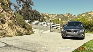 Fucking my uber rider, says milf driver as she gives blowjob and rides in outdoor hardcore sex tape.