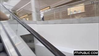 oh yeah, i'm that horny blonde fingering myself right in the mall