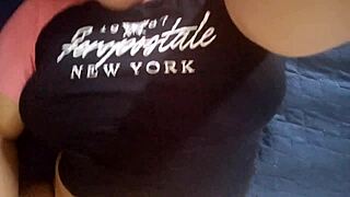 Latina recalls her first time losing virginity while masturbating with squirting orgasm in bedroom solo session.