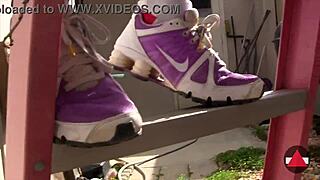 just walking around in my sneakers for some outdoor foot fetish fun