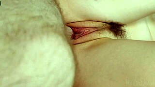 i get huge cumshot on my big meaty shaved pussy lips after tight wet homemade action with monster cock