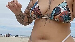 Wearing Panties on Beach to Attract Married Guys for Hot USA Flashing Fuck