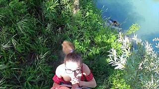 Petite Girl Screams For Help She's Lost In Nature I Help Her But She Sucks Cock Well