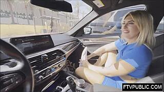 oh yeah, i'm that horny blonde fingering myself right in the mall