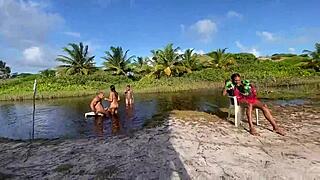 corno manso cries watchin his brazilian latina wife get fucked raw by another guy with wet pussy and ripped clothes