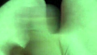 Amateurs exposed their big cocks outside at night in a public setting.