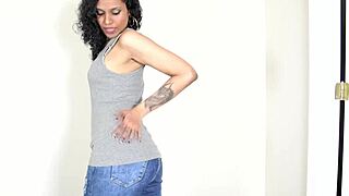 Desi bhabhi Lily, the wet Indian pussy pornstar, fingered herself in solo roleplay sex while imagining hardcore interracial action as a college teen.