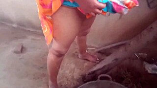 Housewife Reveals Big Boobs In Village House For Outdoor Ranch Show