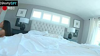 Brunette babysitter Angel turns into tight fuck doll riding big cock for creampie