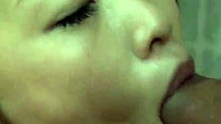 Swallowing Cum from Naughty Woman in Sports Bra and Lacy Panties with Big Ass