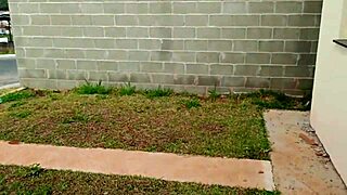 Brazilian brunette MILF flashes outdoors and gets rough anal from construction worker.