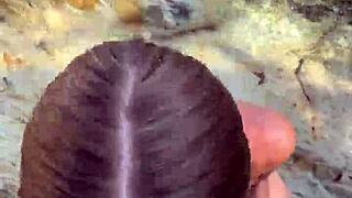 Blonde babe gives the best blowjob to a stranger on the beach. Cum covers her face and tits in this pov clip.