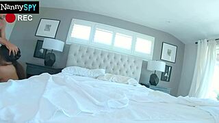 Brunette babysitter Angel turns into tight fuck doll riding big cock for creampie