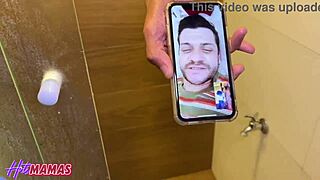 I gave my big ass to this Brazilian guy with monster cock after bath, riding cowgirl style in homemade close up.