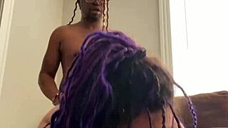I took that broke purple dreadhead's rough pounding with hard dick in domination and choking