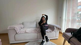 Oh my god, paying my roomie the rent with hot lesbian sex feels incredible!