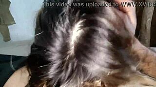 The young Latina smoked a cigar while sucking the neighbor's big cock