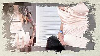 jazmin casually models a two tone bikini for us, showing off her curvy latina body and ass shaking in homemade photoshoot