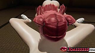 Hot anime girl Iris in rule34 animation sloppy blowjob on the floor glory hole mouth fuck titjob teasing with close-up cumshot?