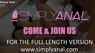 dildo ass fucking unfolded for horny brunettes in lesbian anal sex with gaping and rimjob