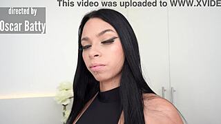 Super cute Brazilian tries her first double penetration but quits the shoot since the cocks are too big.